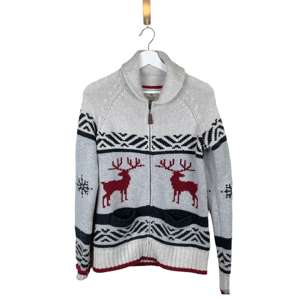 Wind River Deer Wool Blend Cowichan Sweater Size Medium